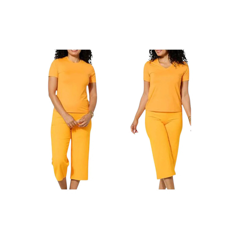 Joy Collection Women's Two Performance Tees Tangerine - Regular